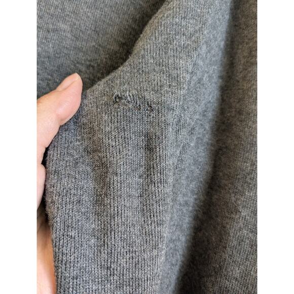 Cremieux Men's Sweater Quarter Zip Gray Brown Elbow Patches High Collar Size L - Picture 2 of 10